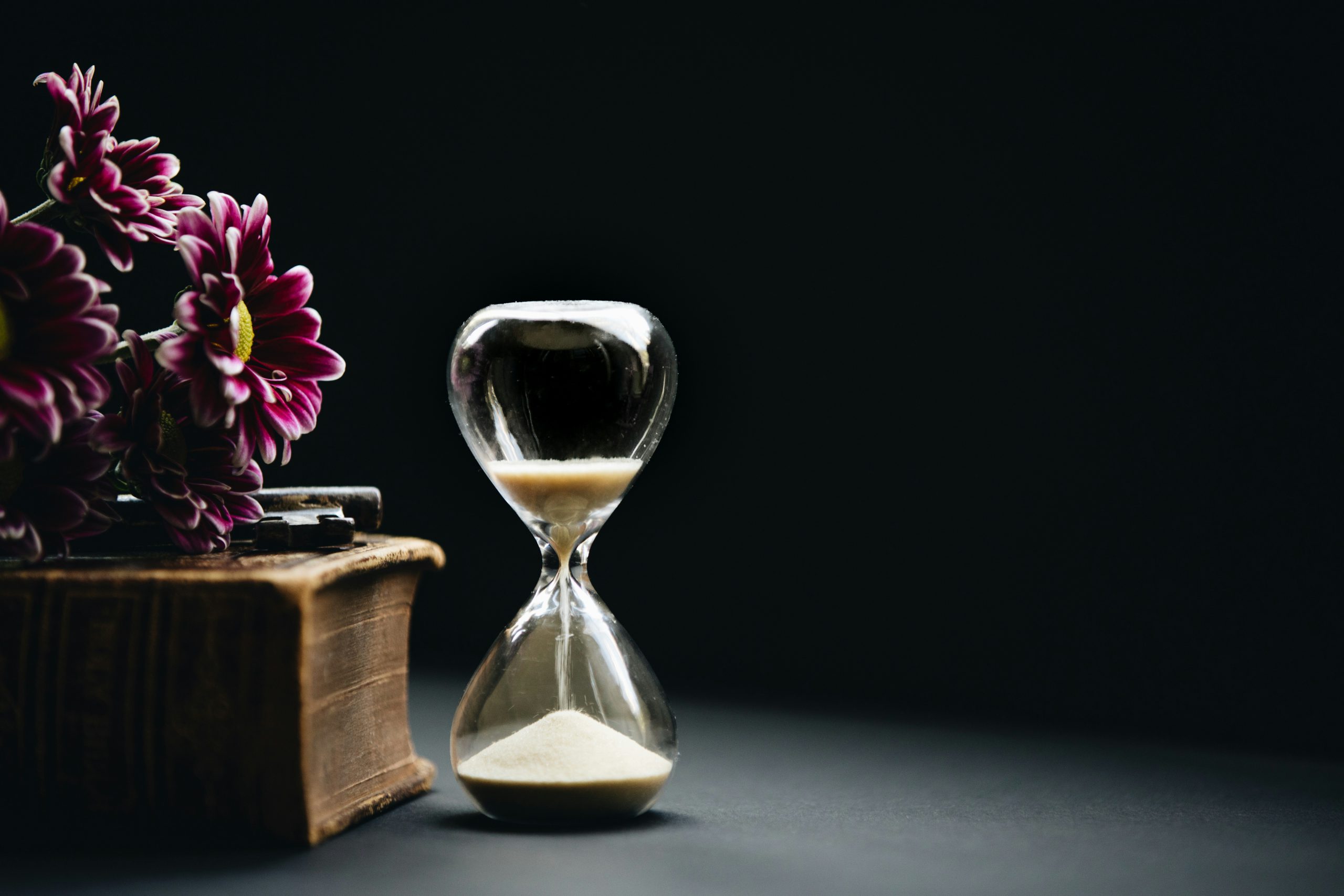 hour glass and flowers