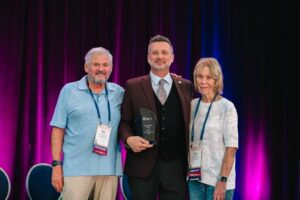 Bob and Mary presented with the Compassionate Friends Simon Stephens Award